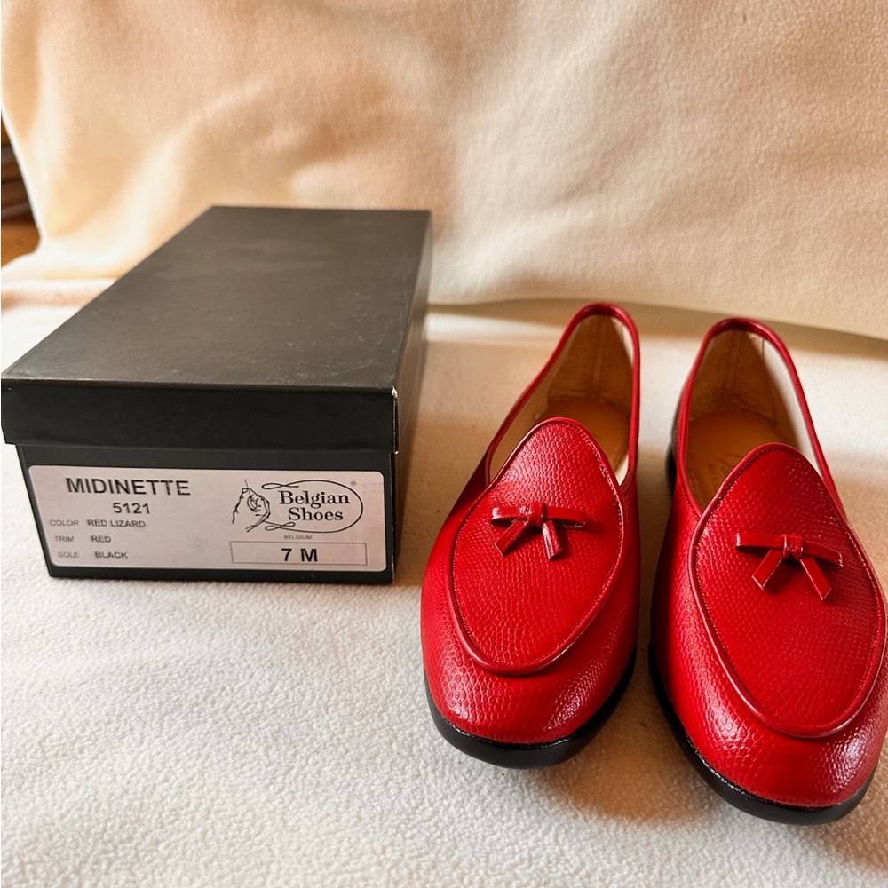 Red Leather Loafers